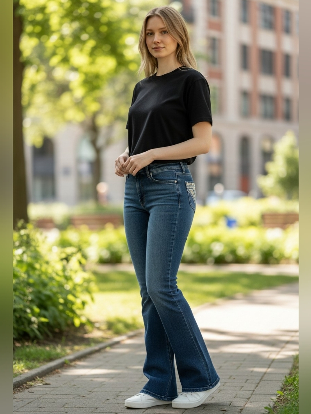 Rock & Roll Denim Mid Rise Bootcut Embroidered Jeans Size 28/30